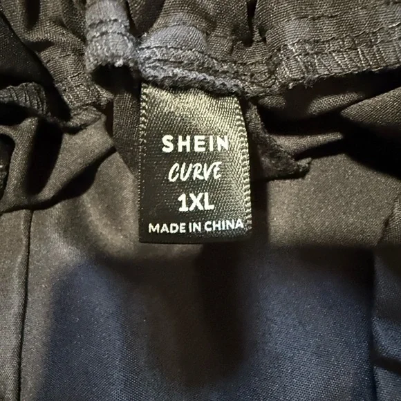 SHEIN Black Tie-Waist Women's Trousers - Picture 6 of 6